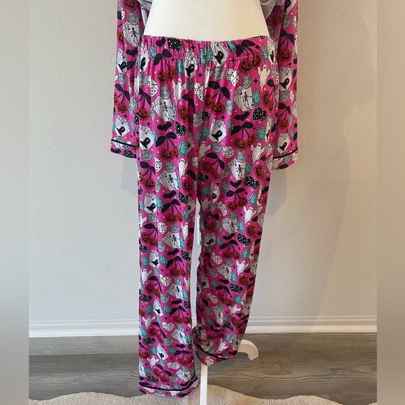 SaddleandSage Pink Halloween Bamboo PJ Set - Picture 6 of 9